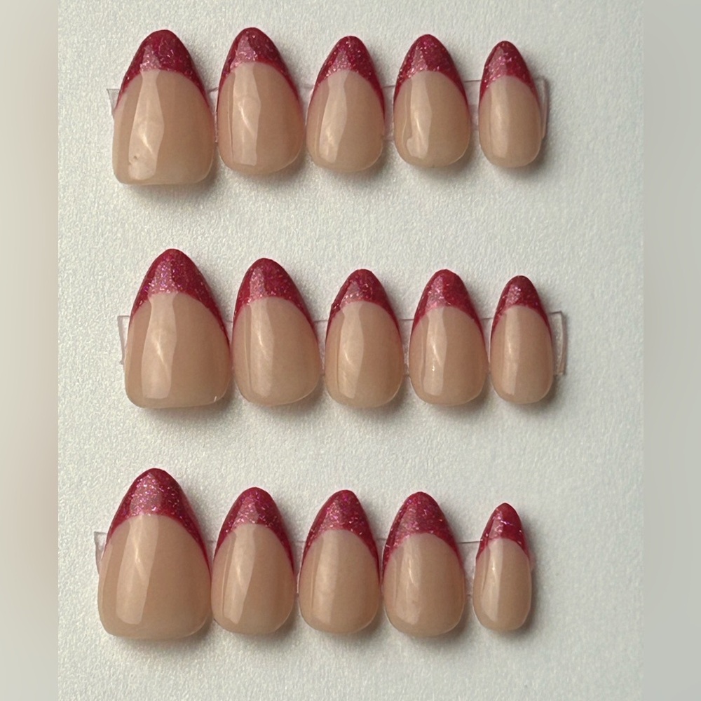 Nude & Sparkling Pink French Tip Press-On Nails